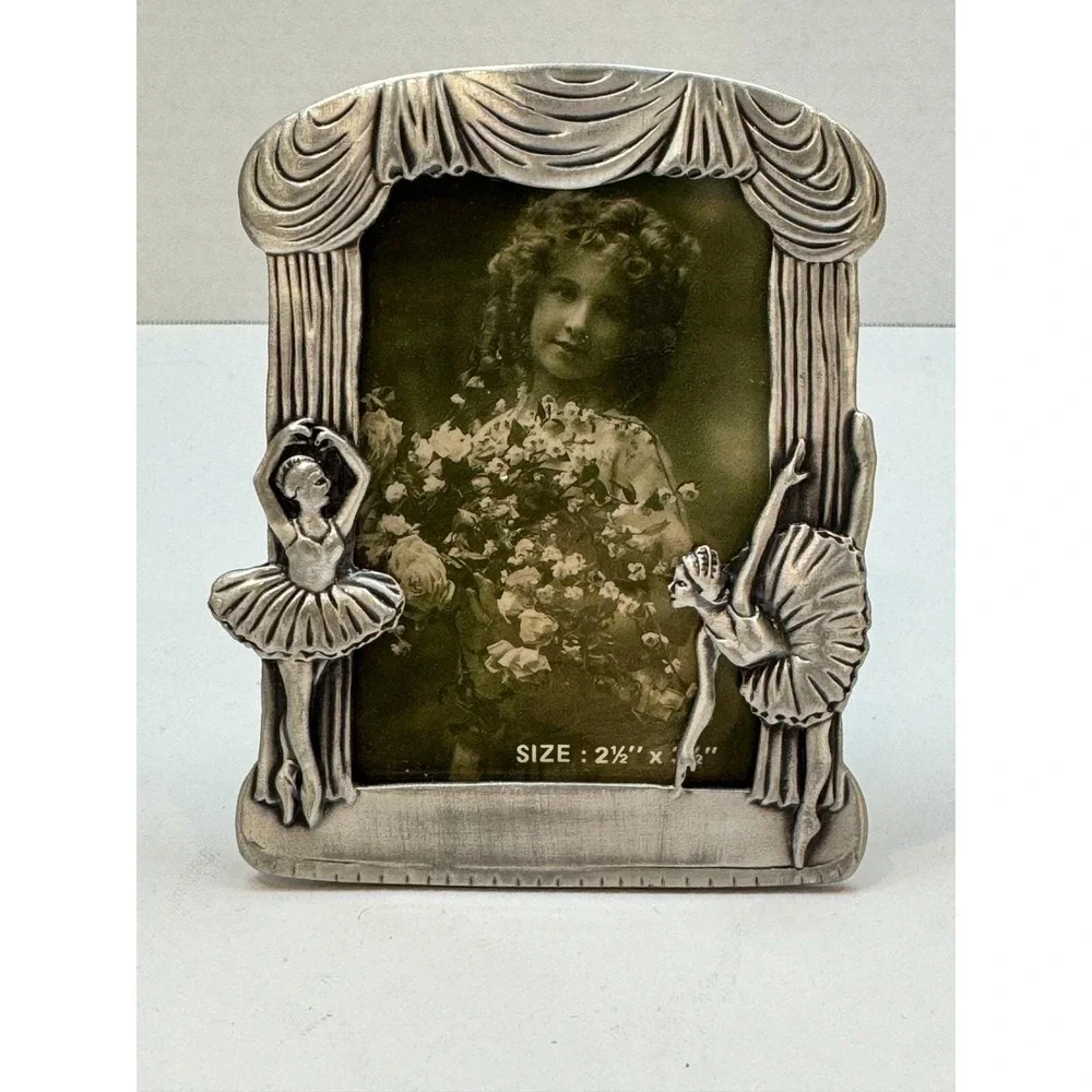 Pewter Ballerina Picture Frame ballet dancer recital gift tiny dancer nutcracker